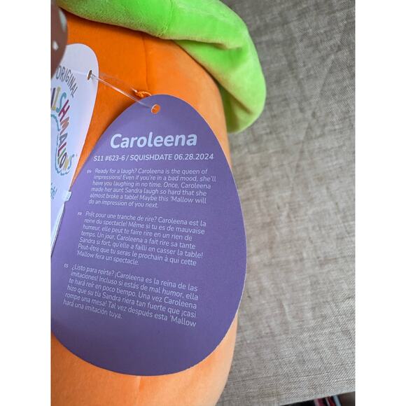 Squishmallows Original Caroleena The Orange Carrot with Bucket Hat 12" Plush - Picture 5 of 9